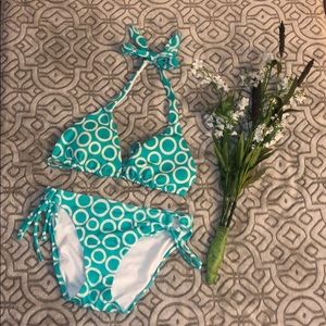 Vintage Victoria’s Secret teal/white string bikini